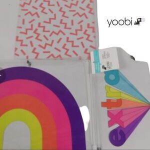 NWT Yoobi 3 Pack Pouch Pouches Rainbow Extra Zig Zag